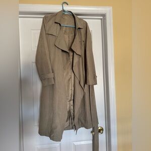 Faux suede trench coat